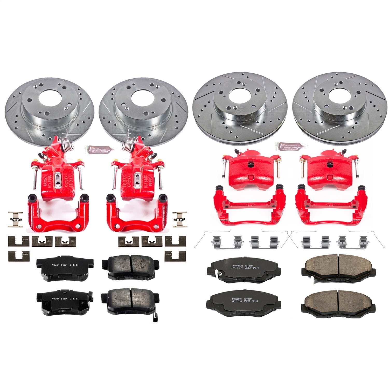 PowerStop Front & Rear Z23 Evolution Sport Brake Kit w/ Calipers | Honda Accord (2003–2007) (KC1047)