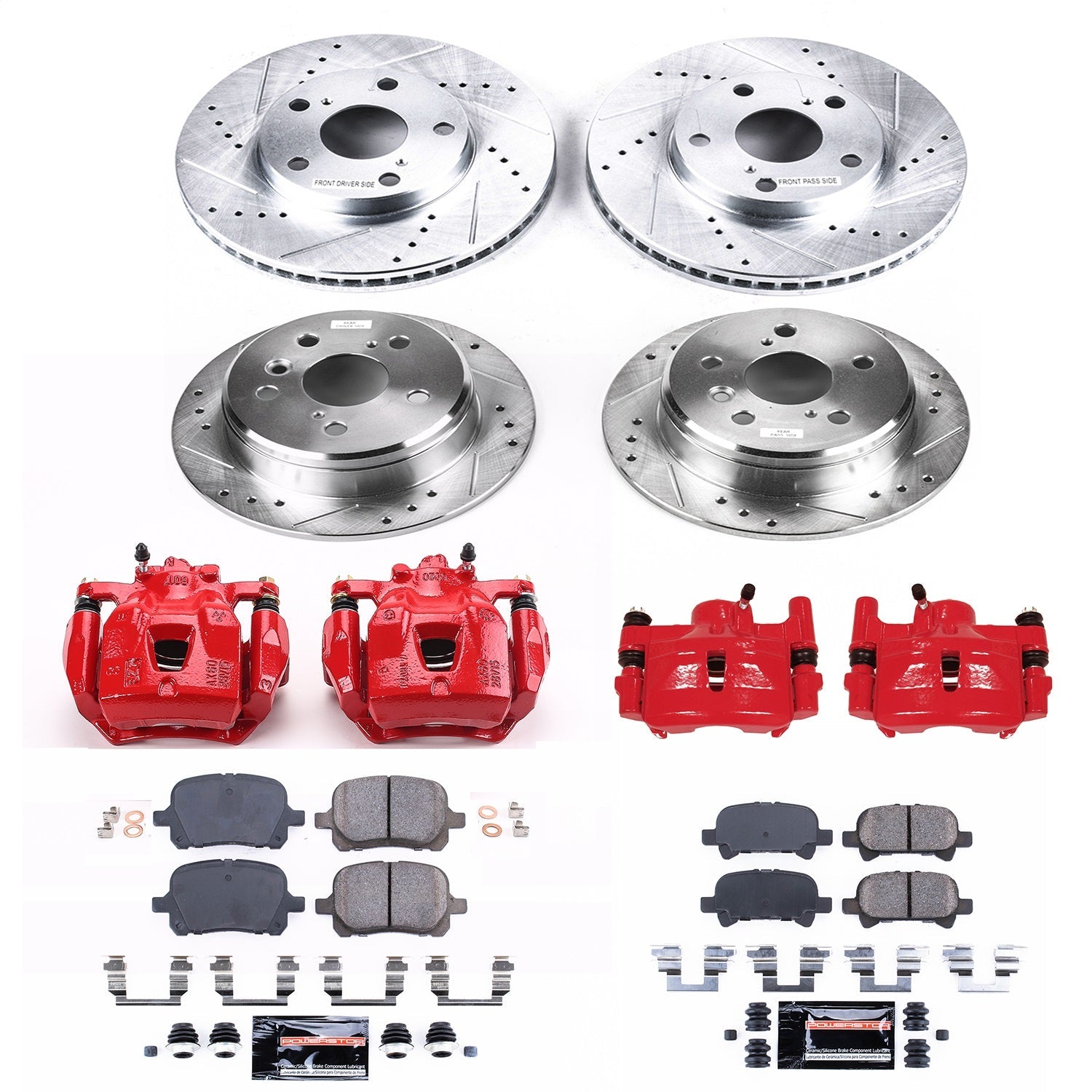 PowerStop Front & Rear Z23 Evolution Sport Brake Kit w/ Calipers | Toyota Solara (1999) (KC1060)
