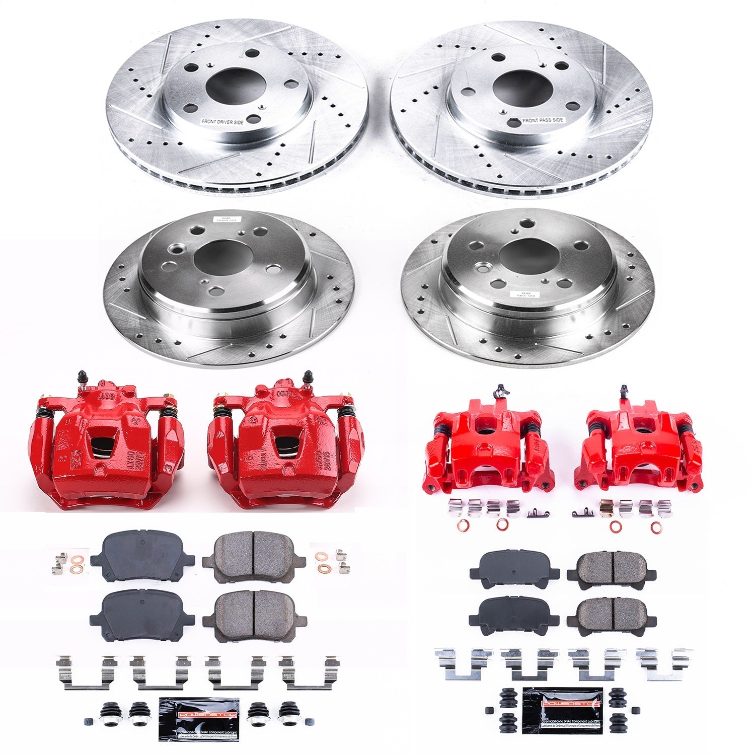 PowerStop Front & Rear Z23 Evolution Sport Brake Kit w/ Calipers | Toyota Camry (2000–2001) (KC1060A)