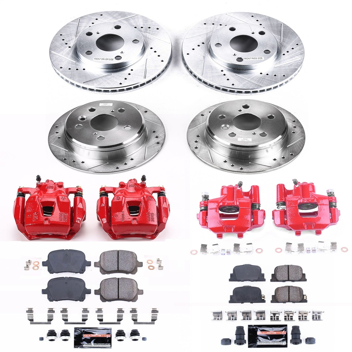 PowerStop Front & Rear Z23 Evolution Sport Brake Kit w/ Calipers | Lexus ES300 (2000–2001) (KC1061)