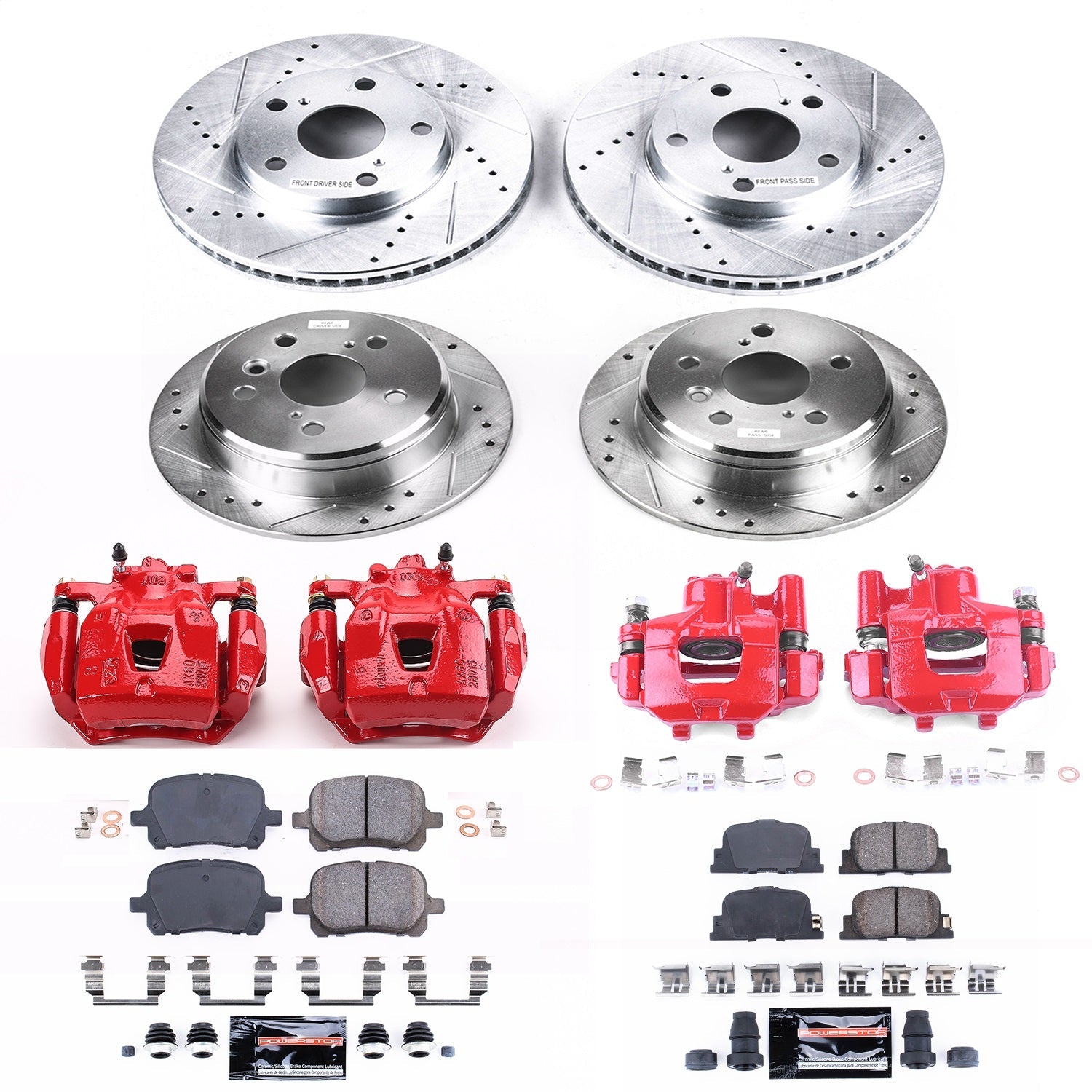 PowerStop Front & Rear Z23 Evolution Sport Brake Kit w/ Calipers | Lexus ES300 (2000–2001) (KC1061)