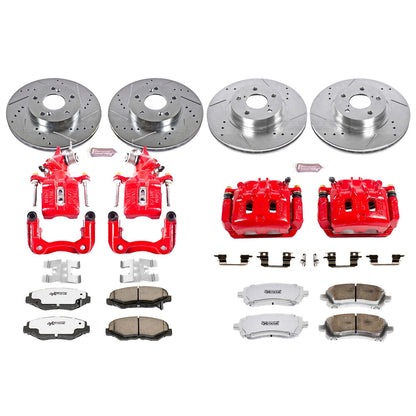 PowerStop Front & Rear Z26 Street Warrior Brake Kit w/ Calipers | Subaru Forester (1998–2002) (KC1122-26)