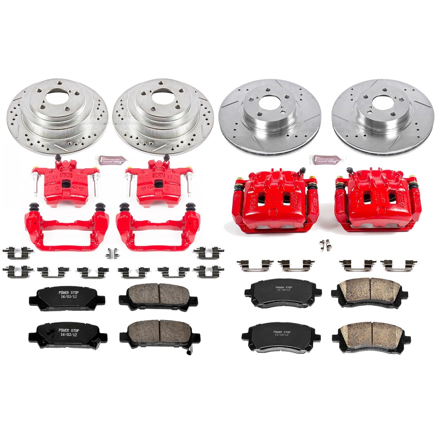 PowerStop Front & Rear Z23 Evolution Sport Brake Kit w/ Calipers | Subaru Forester (1998–2002) (KC1122)