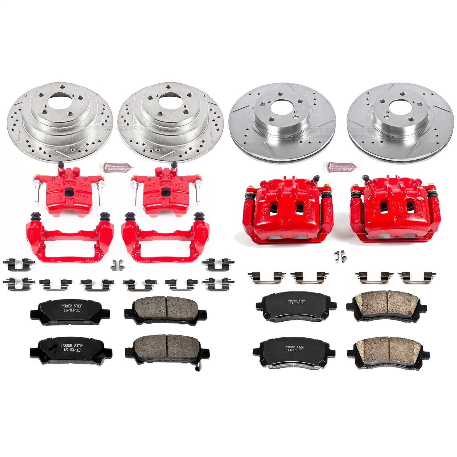 PowerStop Front & Rear Z23 Evolution Sport Brake Kit w/ Calipers | Subaru Forester (1998–2002) (KC1122)