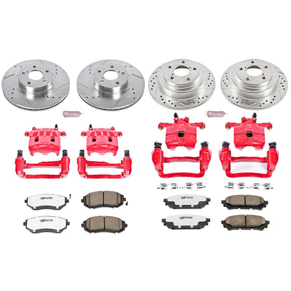 PowerStop Front & Rear Z26 Street Warrior Brake Kit w/ Calipers | Saab 9-2X (2005–2006) (KC1127-26)