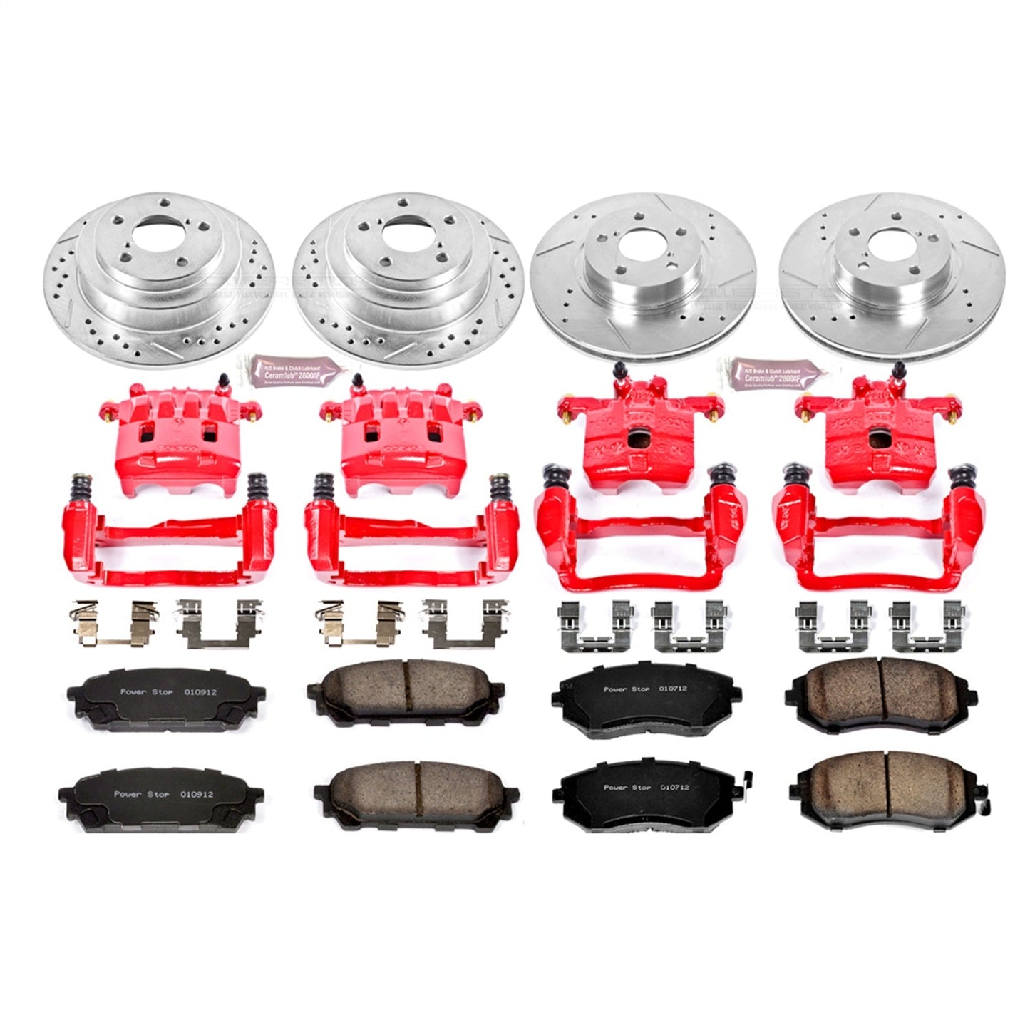 PowerStop Front & Rear Z23 Evolution Sport Brake Kit w/ Calipers | Saab 9-2X (2005–2006) (KC1127)