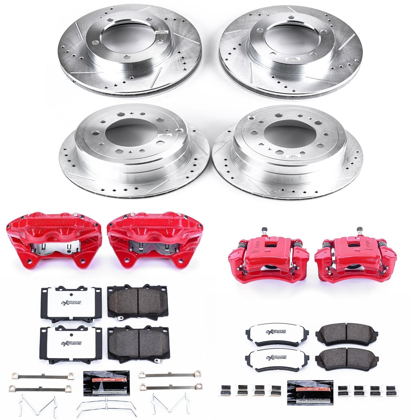 PowerStop Front & Rear Z36 Truck & Tow Kit w/ Calipers | Lexus LX470 (2003–2007) (KC1133A-36)