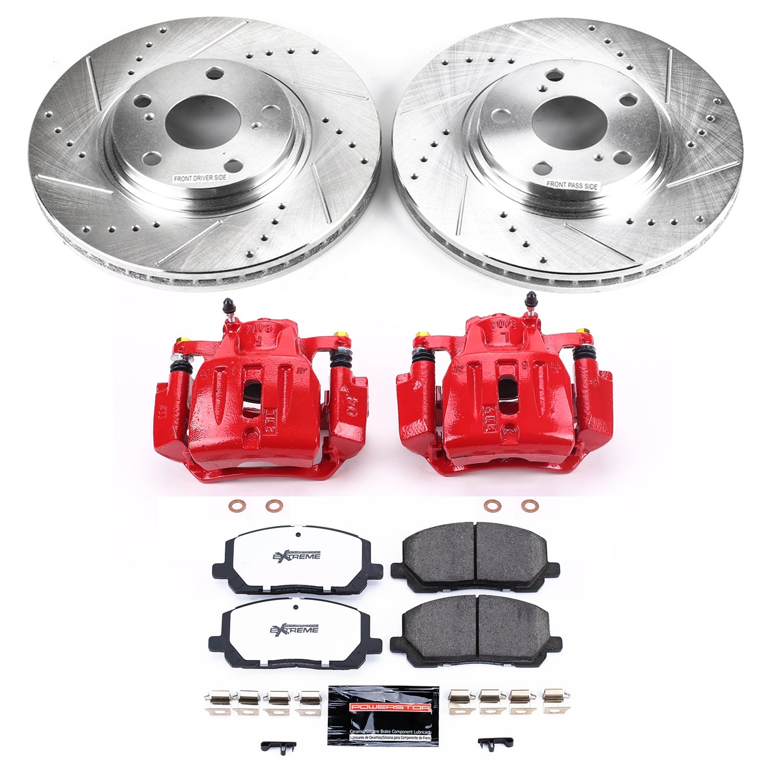 PowerStop Front Z36 Truck & Tow Brake Kit w/ Calipers | Toyota Highlander (2001–2007) (KC1137-36)