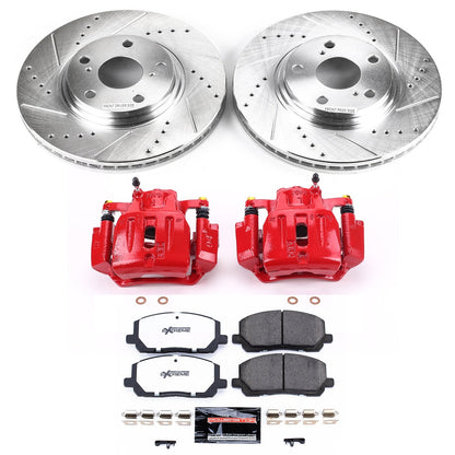 PowerStop Front Z36 Truck & Tow Brake Kit w/ Calipers | Toyota Highlander (2001–2007) (KC1137-36)