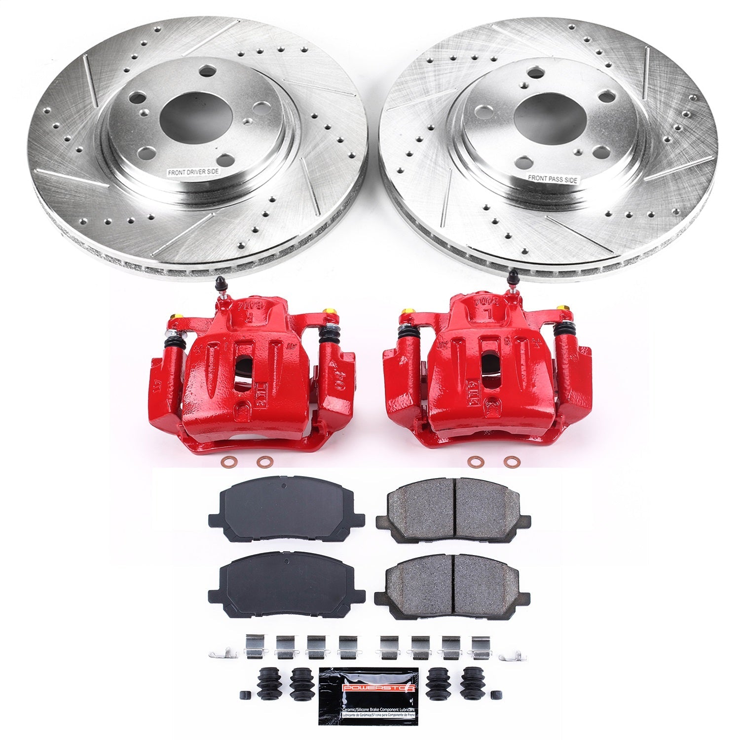 PowerStop Front Z23 Evolution Sport Brake Kit w/ Calipers | Toyota Highlander (2001–2007) (KC1137)