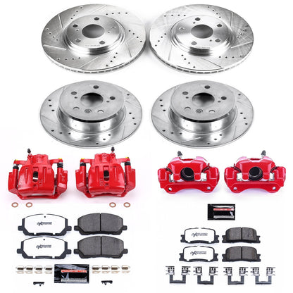 PowerStop Front & Rear Z36 Truck & Tow Brake Kit w/ Calipers | Toyota Highlander (2001–2003) (KC1139-36)