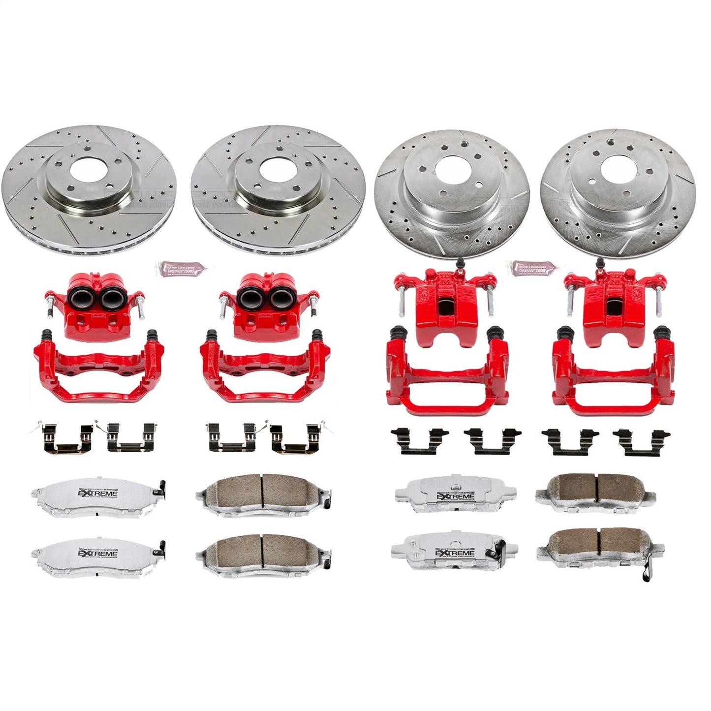 PowerStop Front & Rear Z26 Street Kit w/ Calipers | Infiniti G35 (2005–2007) (KC114-26)