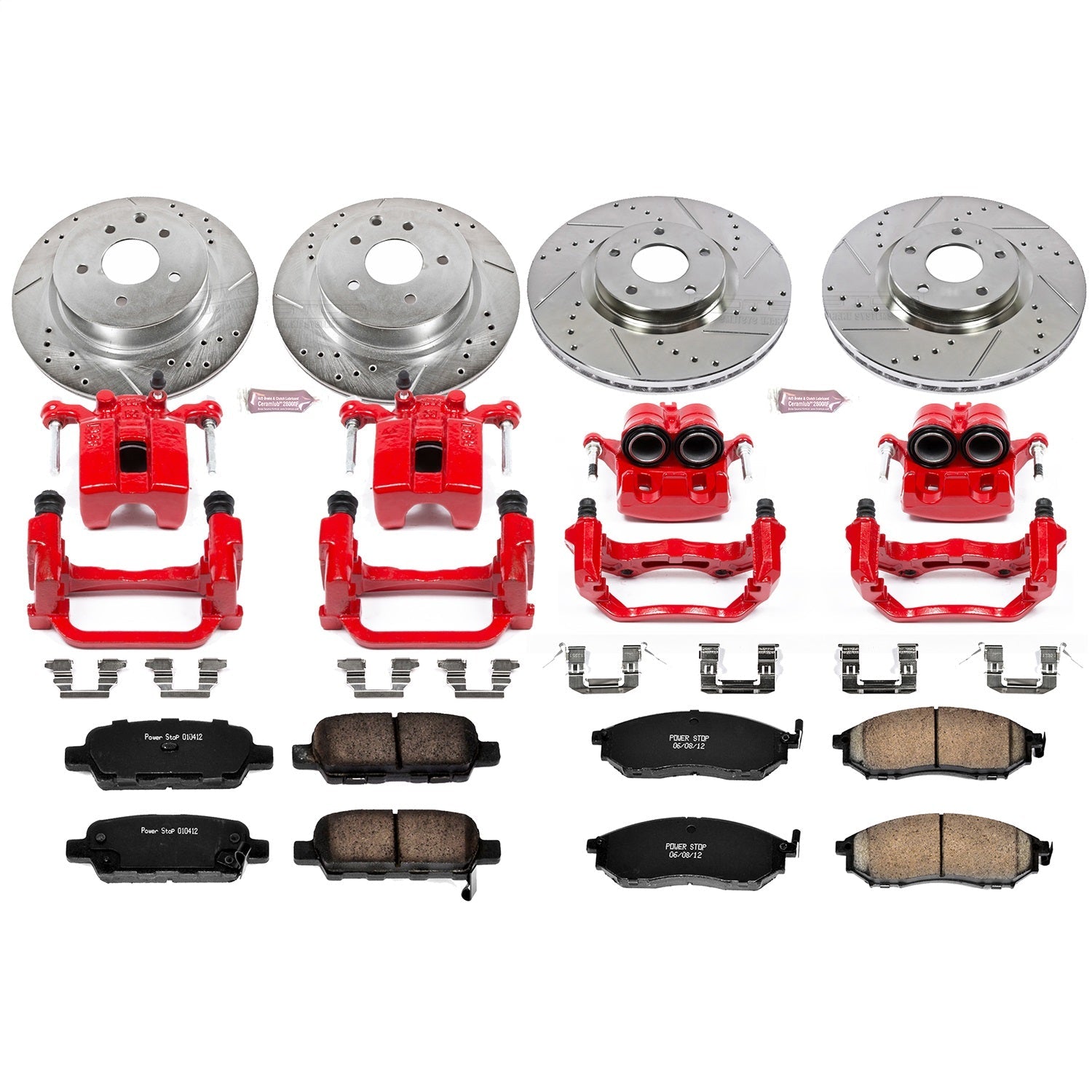 PowerStop Front & Rear Z23 Evolution Sport Brake Kit w/ Calipers | Infiniti G35 (2005–2007) (KC114)