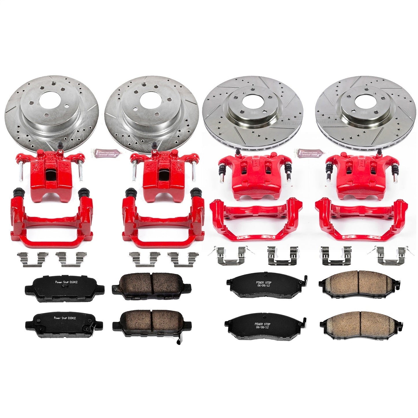 PowerStop Front & Rear Z23 Evolution Sport Brake Kit w/ Calipers | Infiniti G35 (2007–2008) (KC114A)