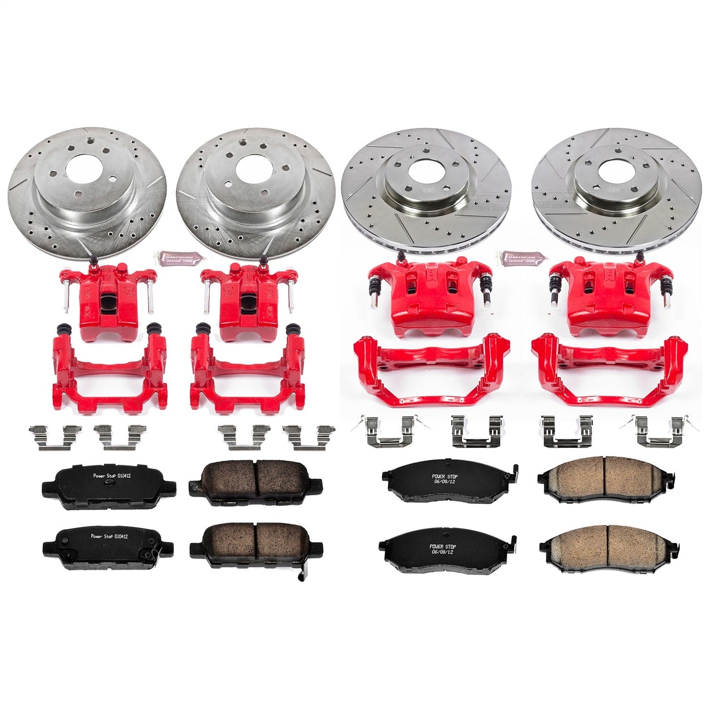 PowerStop Front & Rear Z23 Evolution Sport Brake Kit w/ Calipers | Infiniti G25 (2011–2012) (KC114B)