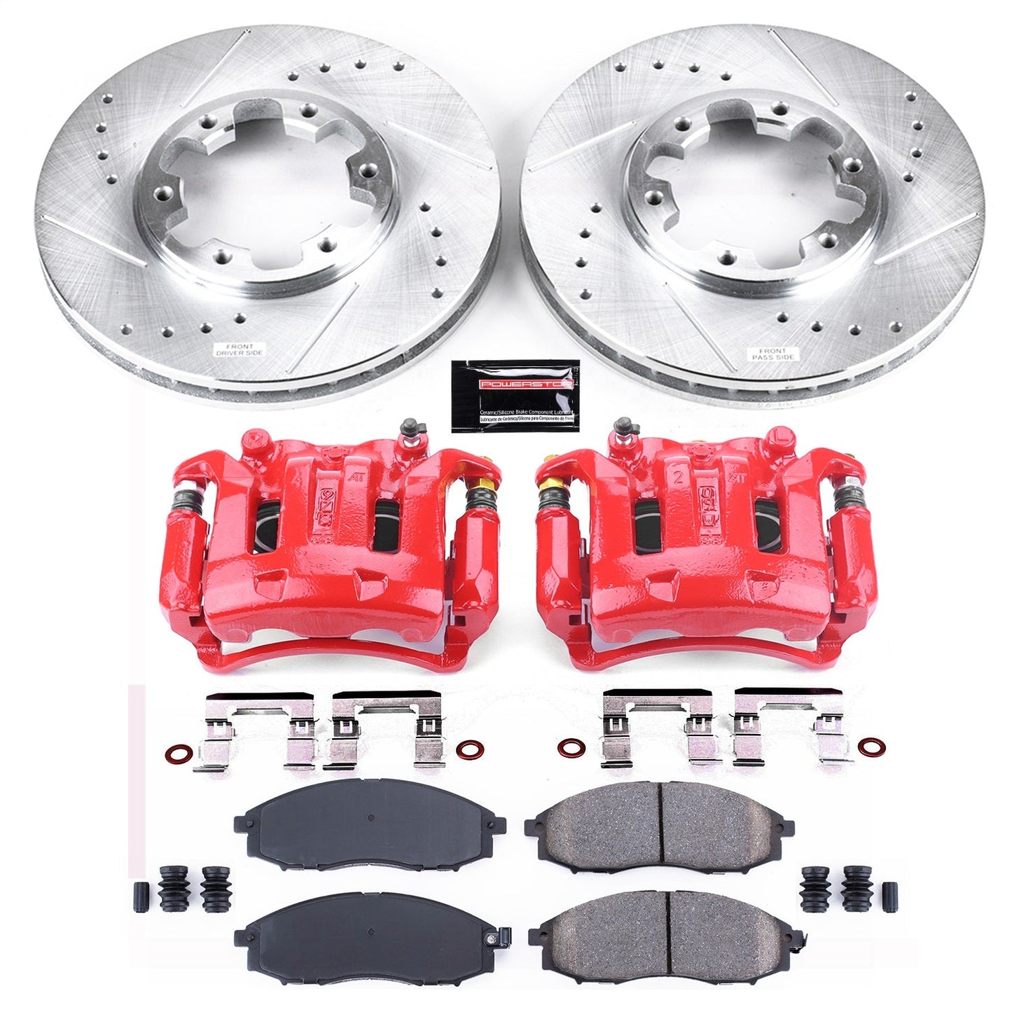 PowerStop Front Z23 Evolution Sport Brake Kit w/ Calipers | Nissan Frontier (2003–2004) (KC1176)