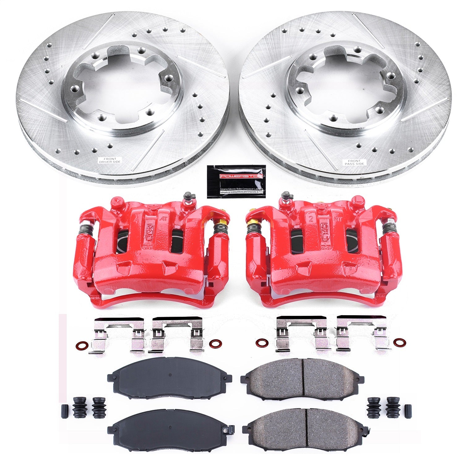 PowerStop Front Z23 Evolution Sport Brake Kit w/ Calipers | Nissan Frontier (2003–2004) (KC1176)
