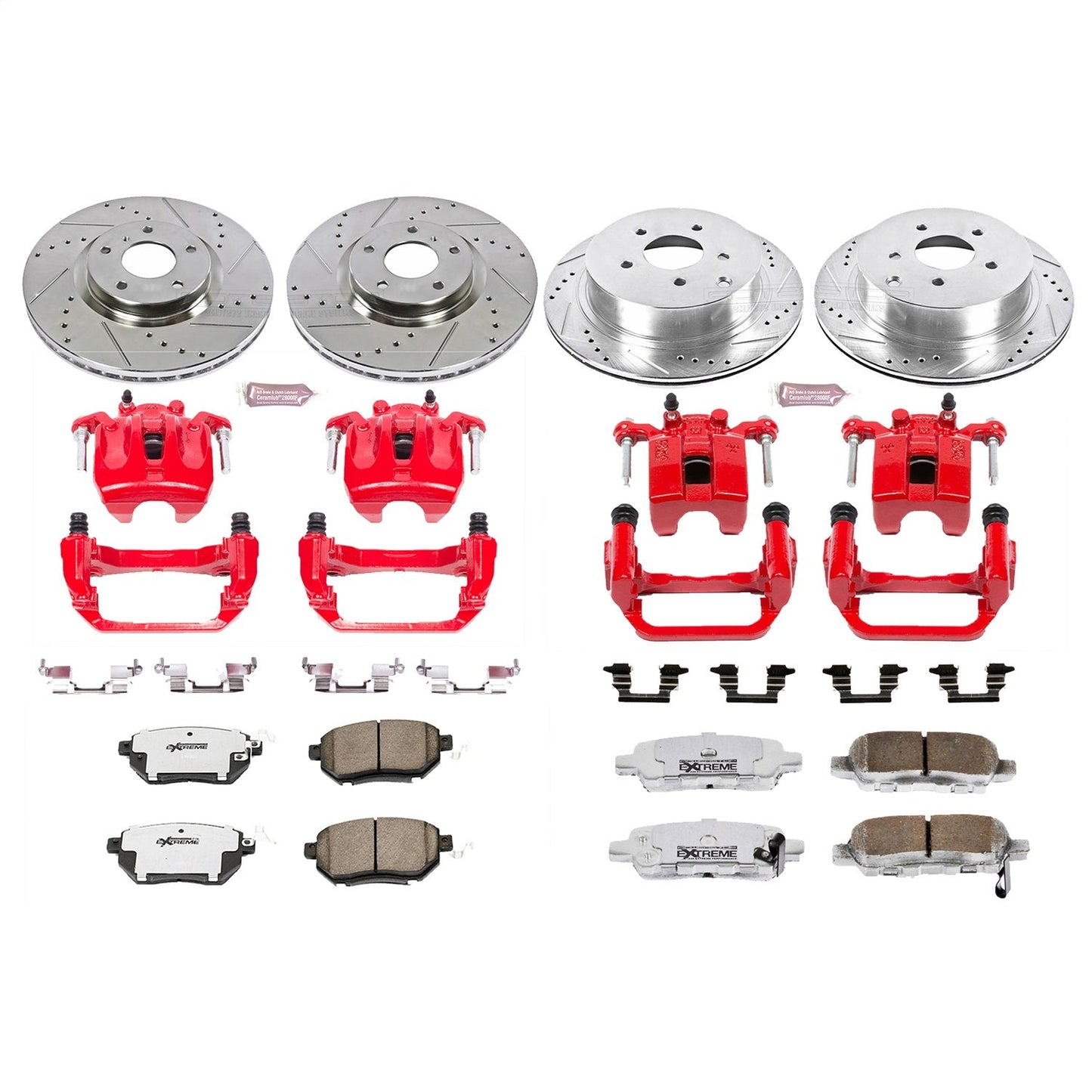 PowerStop Front and Rear Z26 Street Kit w/ Calipers | Nissan Murano (2006–2007) (KC119-26)