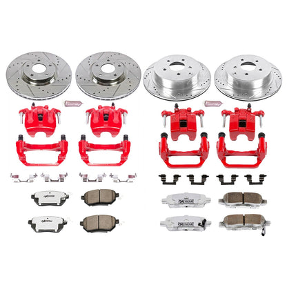 PowerStop Front and Rear Z26 Street Kit w/ Calipers | Nissan Murano (2006–2007) (KC119-26)