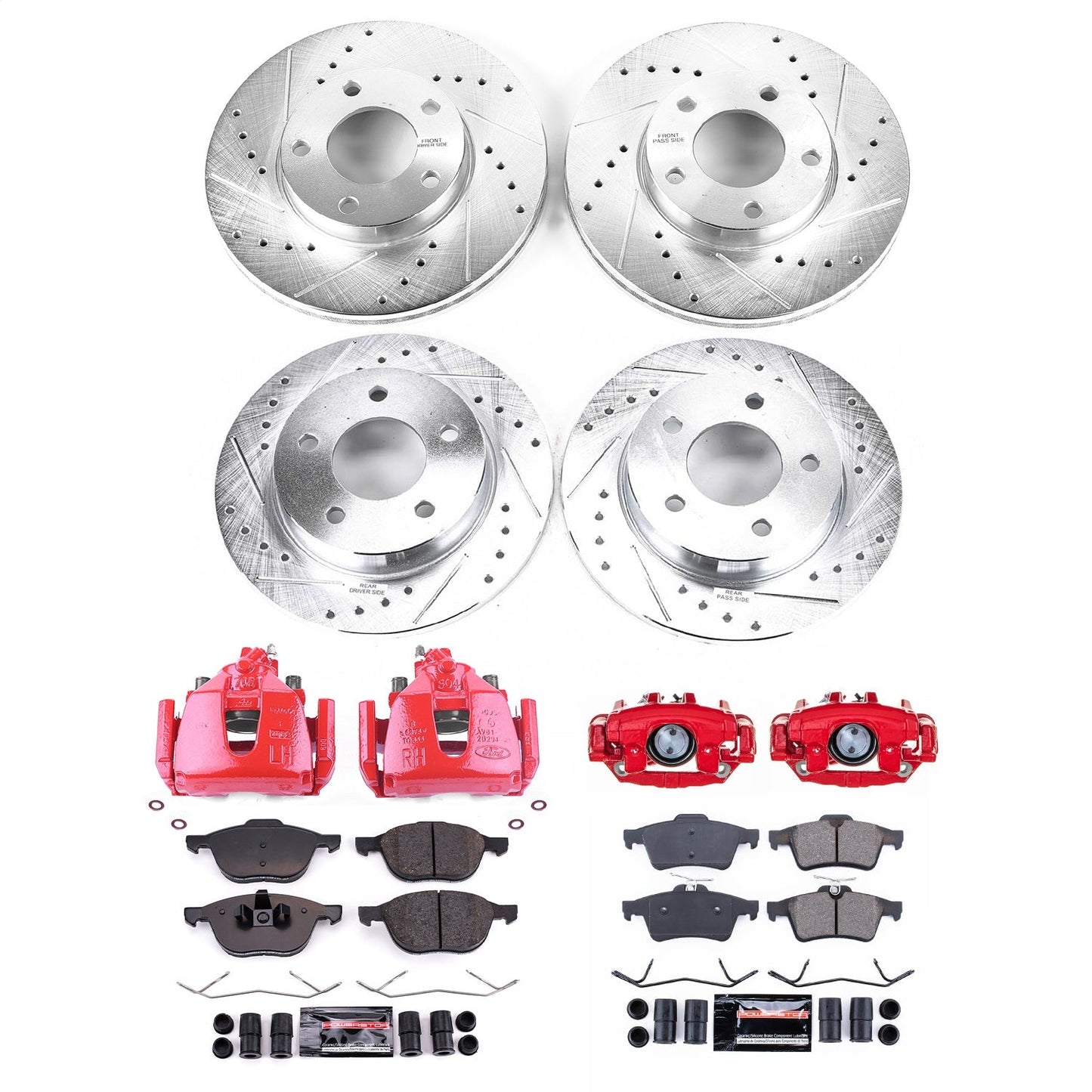 PowerStop Front & Rear Z23 Evolution Kit w/ Calipers | Mazda 3 (2008–2009) (KC121A)