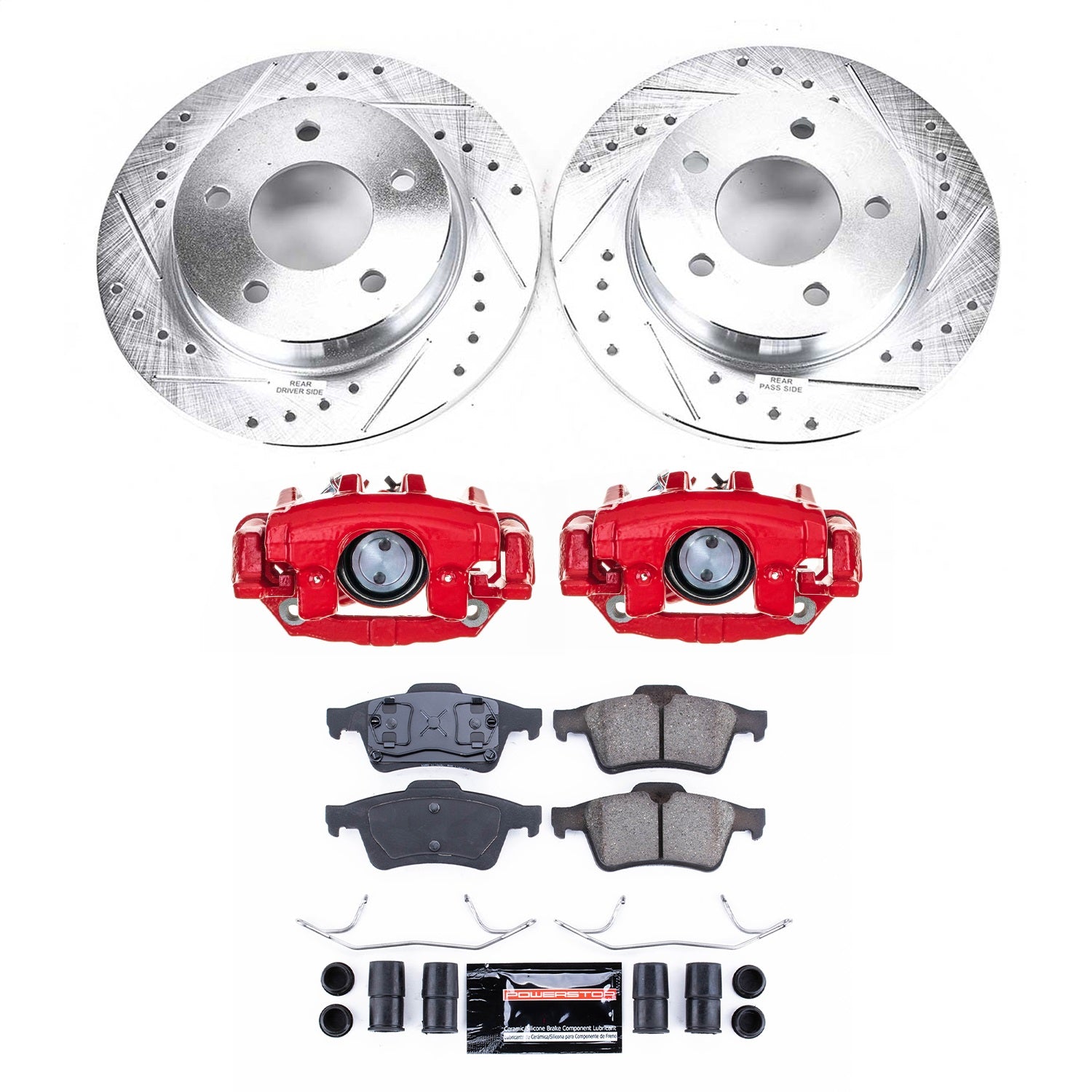 PowerStop Rear Z23 Evolution Kit w/ Calipers | Mazda 3 (2004–2005) (KC124)