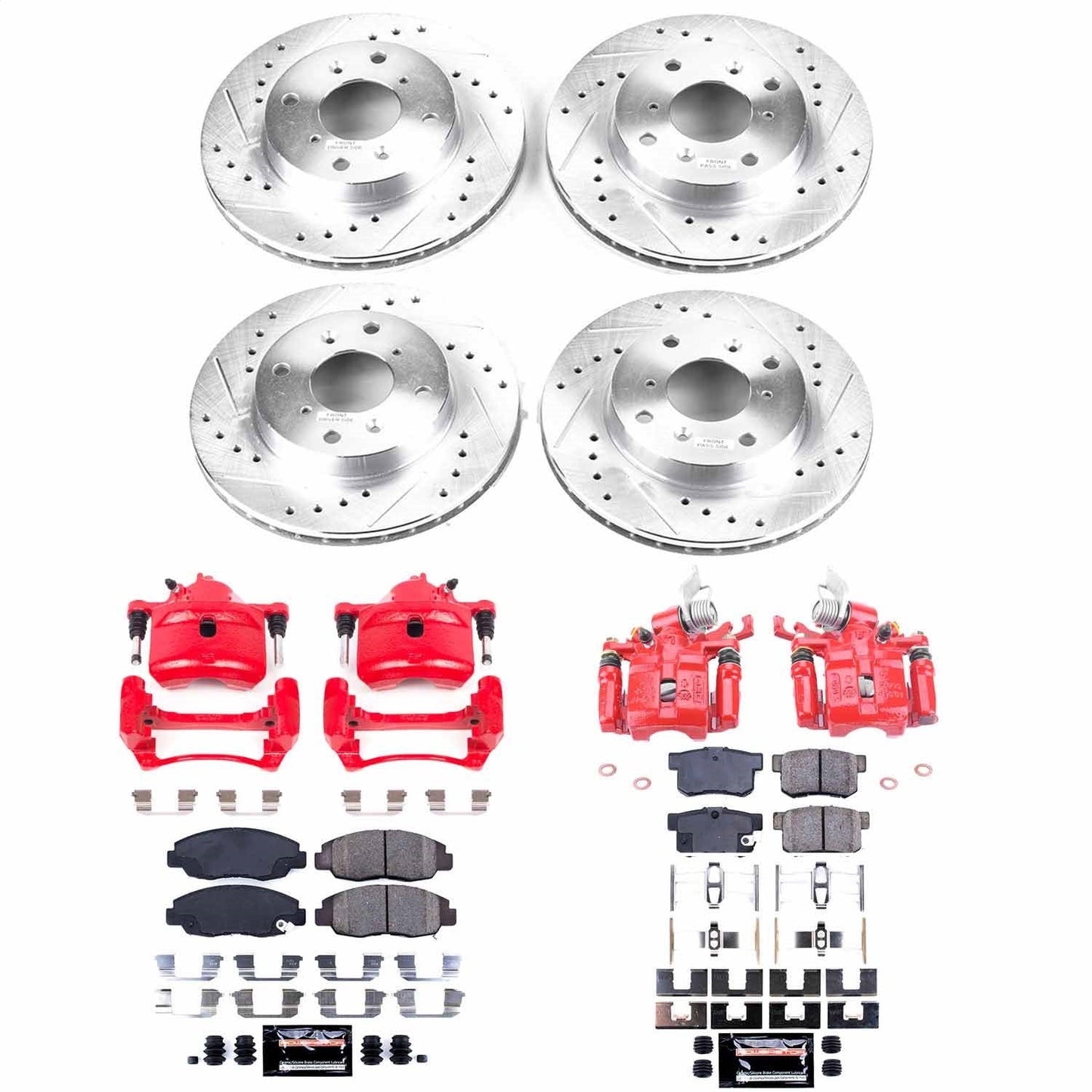 PowerStop Front & Rear Z23 Evolution Sport Brake Kit w/ Calipers | Honda Accord 1998–2002 (KC1240B)