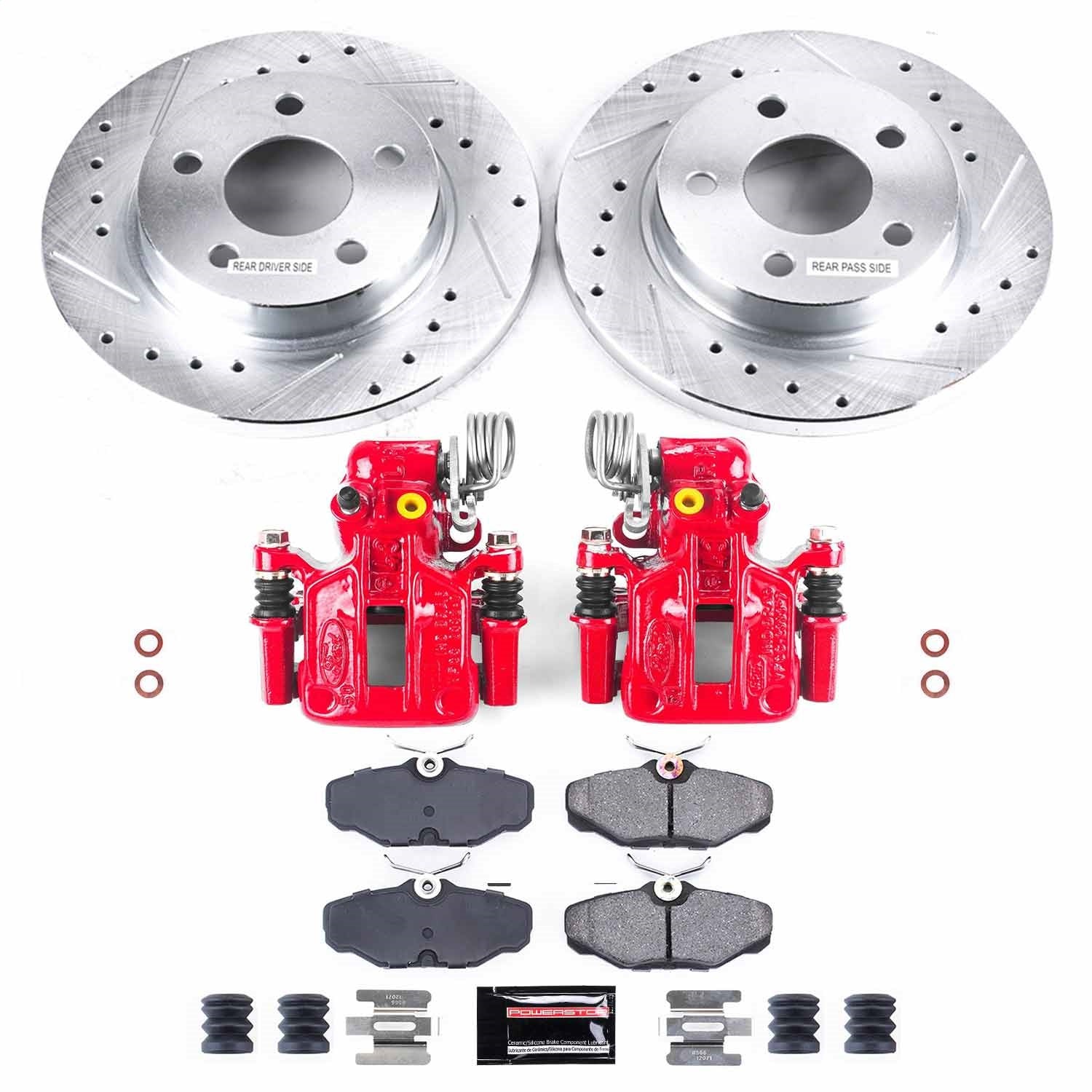 PowerStop Rear Z23 Evolution Sport Brake Kit w/Calipers | Ford Taurus 1993–2005 (KC1298)