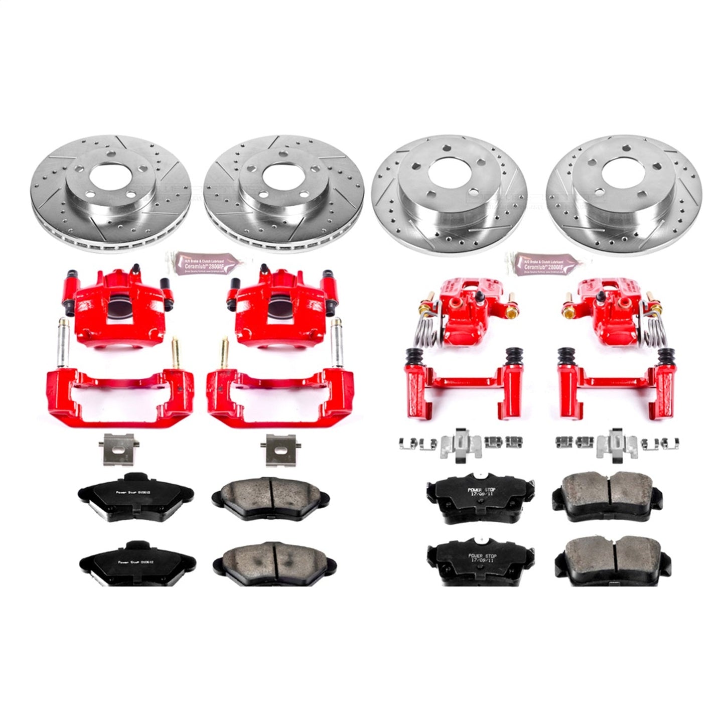 PowerStop Front & Rear Z23 Evolution Sport Brake Kit w/ Calipers | Ford Mustang (1994–1998) (KC1300)