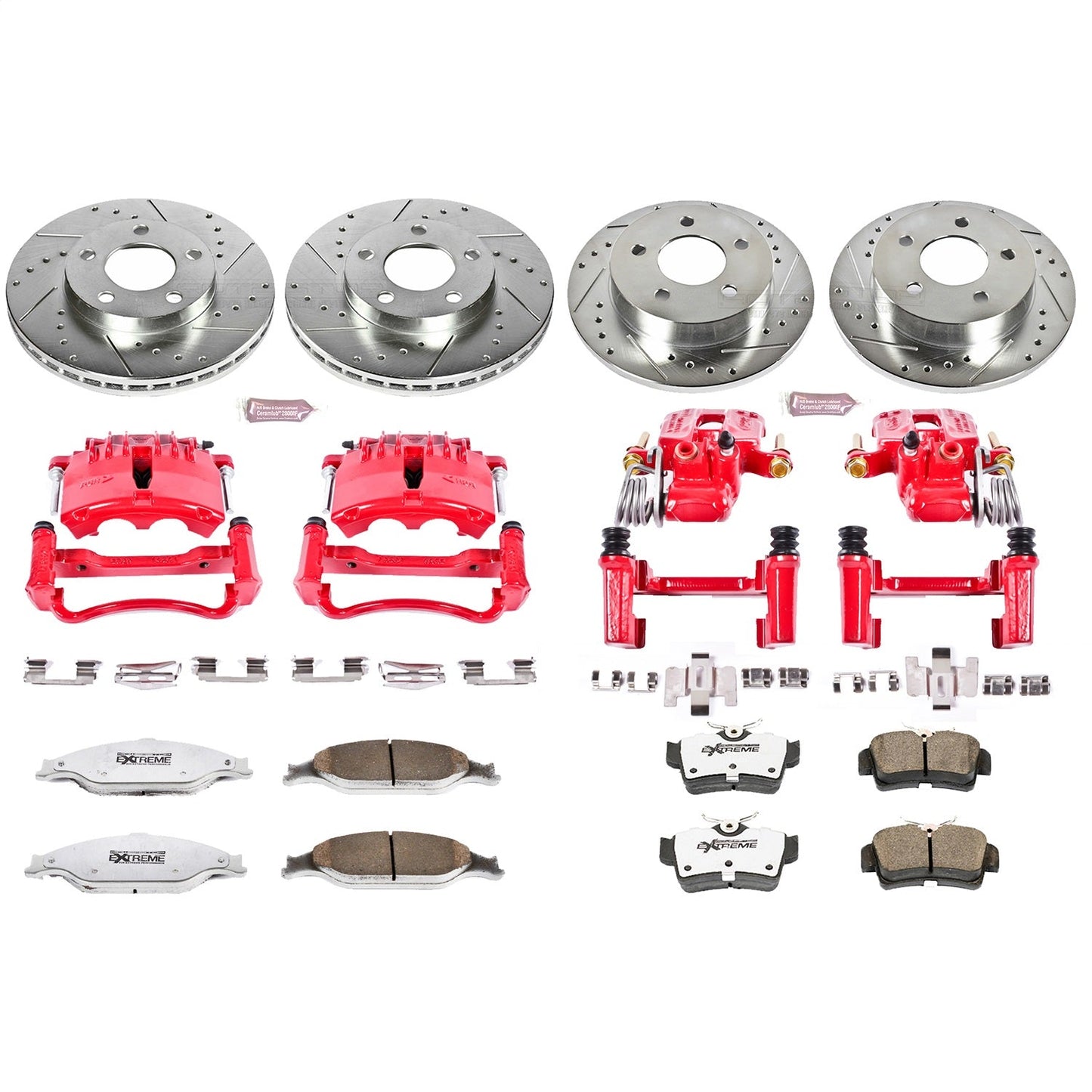 PowerStop Front & Rear Z26 Street Warrior Brake Kit w/ Calipers | Ford Mustang (1999–2002) (KC1302-26)