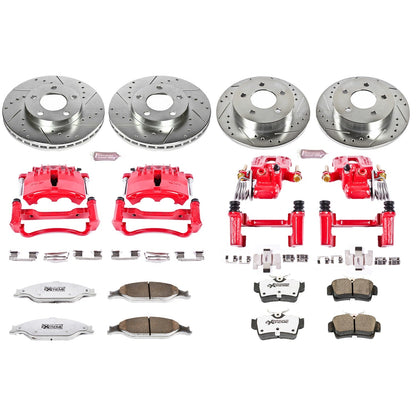 PowerStop Front & Rear Z26 Street Warrior Brake Kit w/ Calipers | Ford Mustang (1999–2002) (KC1302-26)