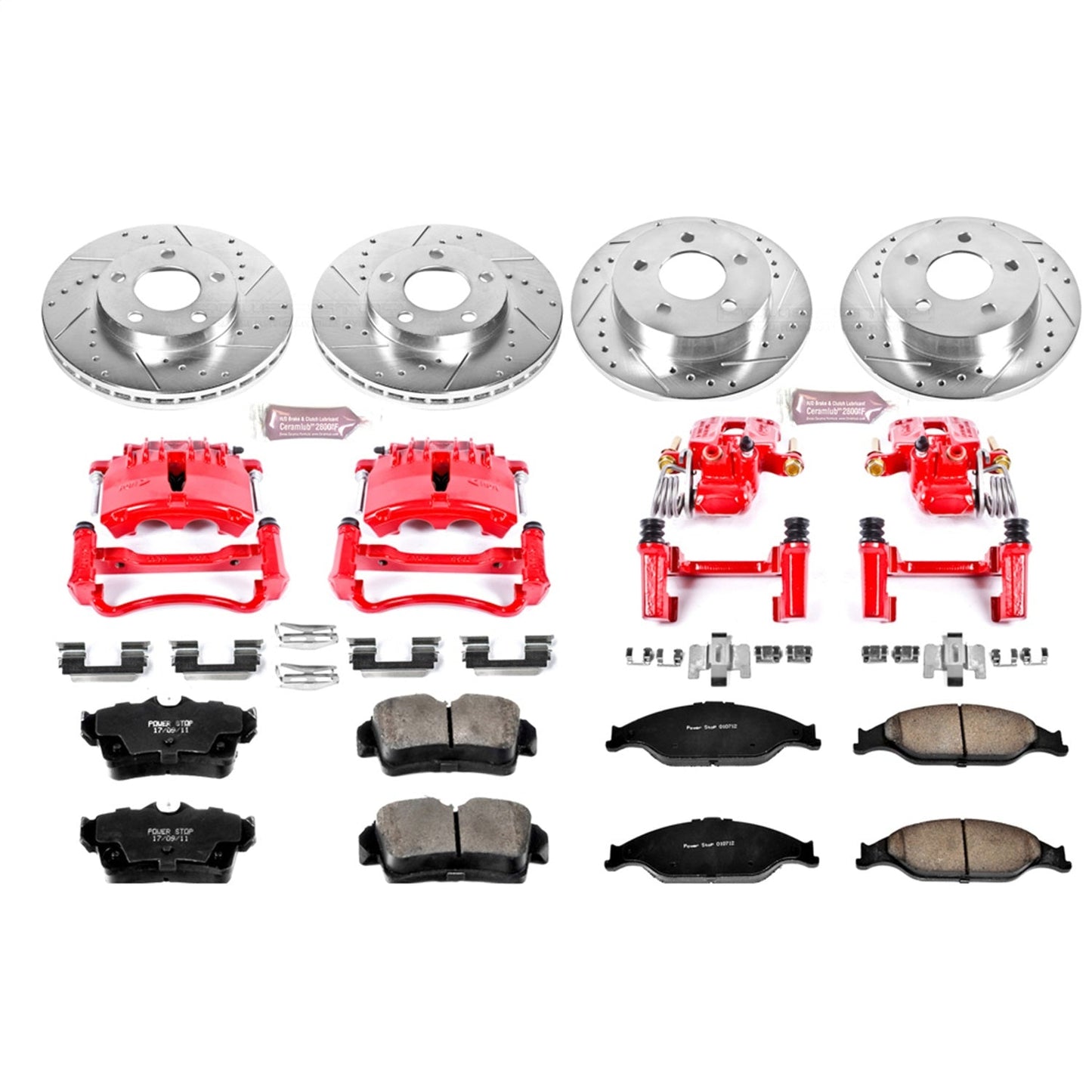 PowerStop Front & Rear Z23 Evolution Sport Brake Kit w/ Calipers | Ford Mustang (1999–2002) (KC1302)