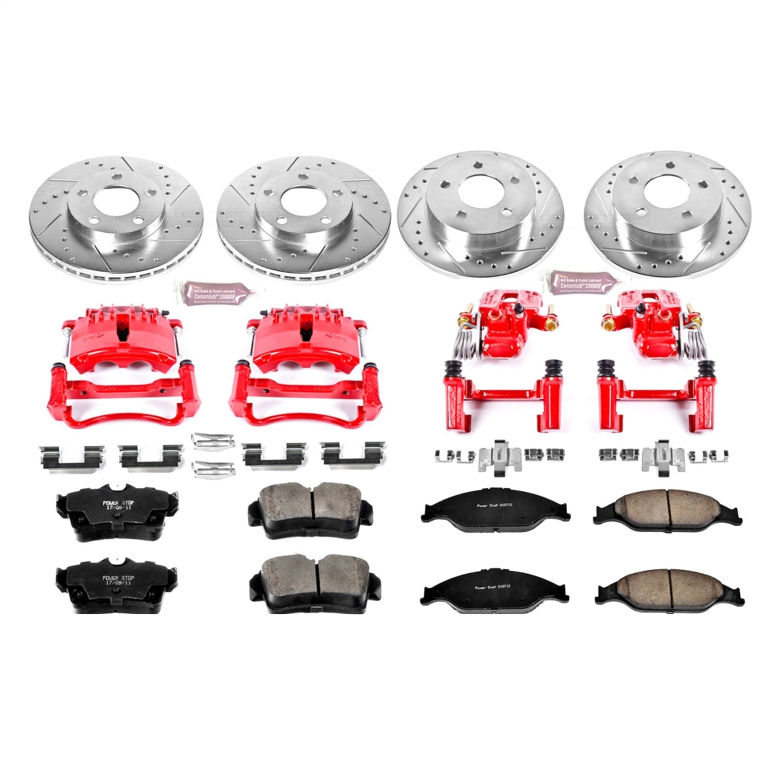 PowerStop Front & Rear Z23 Evolution Sport Brake Kit w/ Calipers | Ford Mustang (1999–2002) (KC1302)