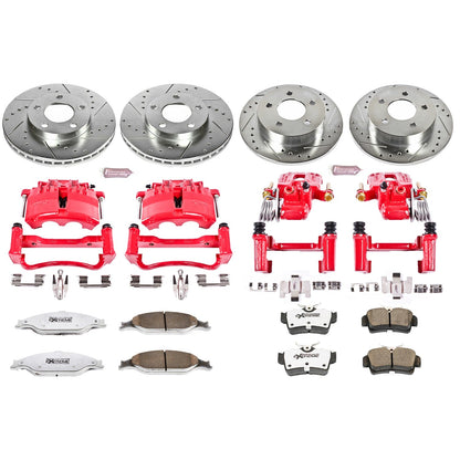 PowerStop Front & Rear Z26 Street Warrior Brake Kit w/ Calipers | Ford Mustang (2003–2004) (KC1302A-26)