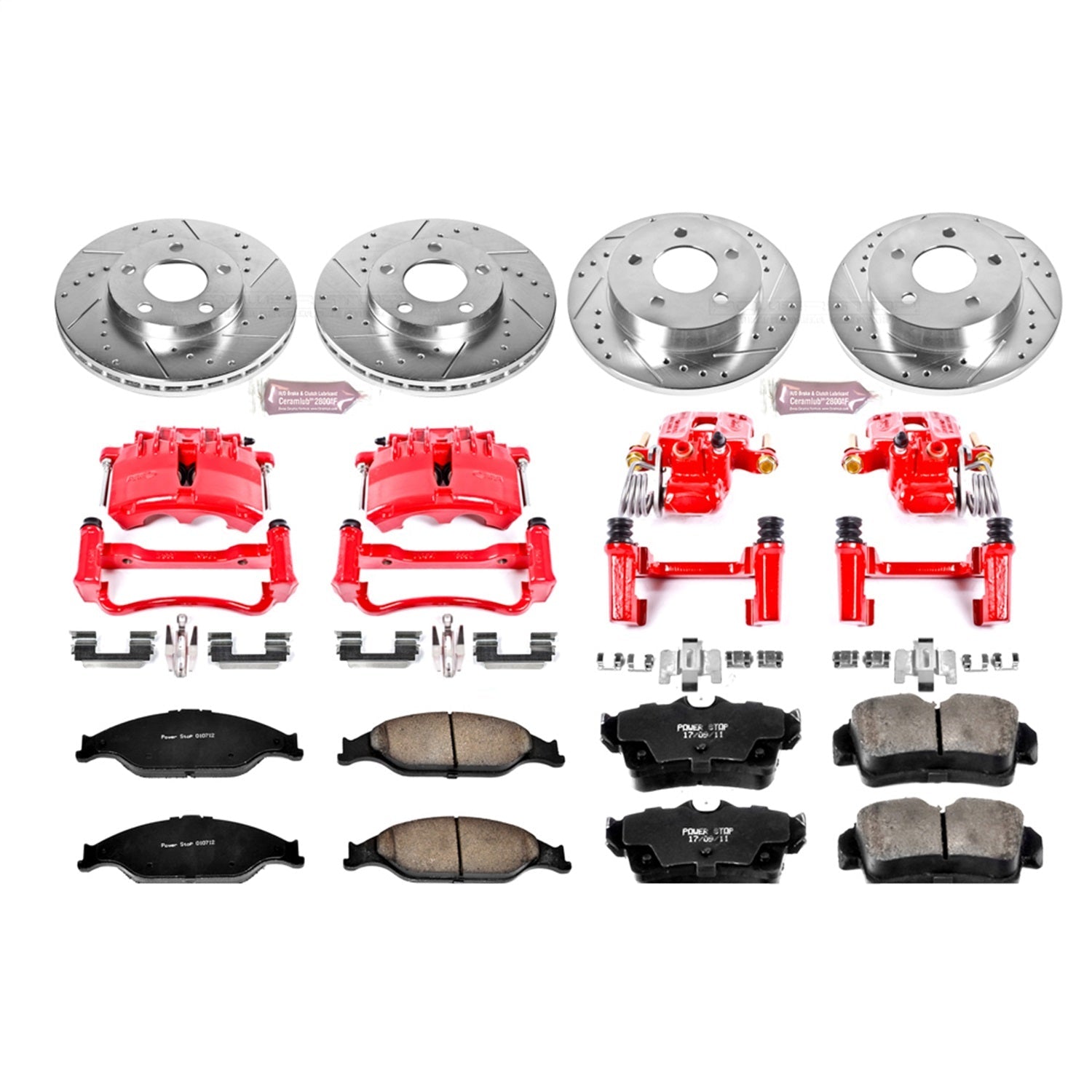 PowerStop Front & Rear Z23 Evolution Sport Brake Kit w/ Calipers | Ford Mustang (2003–2004) (KC1302A)