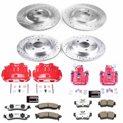 PowerStop Front & Rear Z26 Street Warrior Brake Kit w/ Calipers | Ford Mustang 1994–1998 (KC1305D-26)