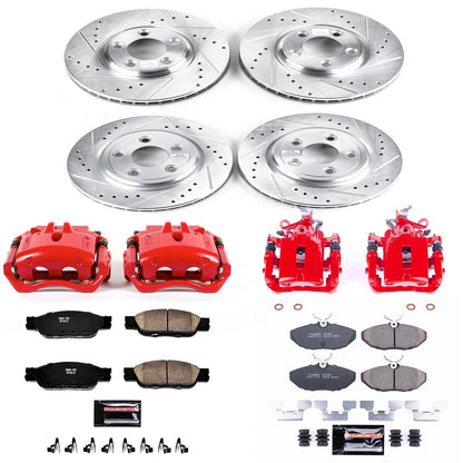 PowerStop Front & Rear Z23 Evolution Sport Brake Kit w/ Calipers | Jaguar S-Type (2003–2004) (KC1355)