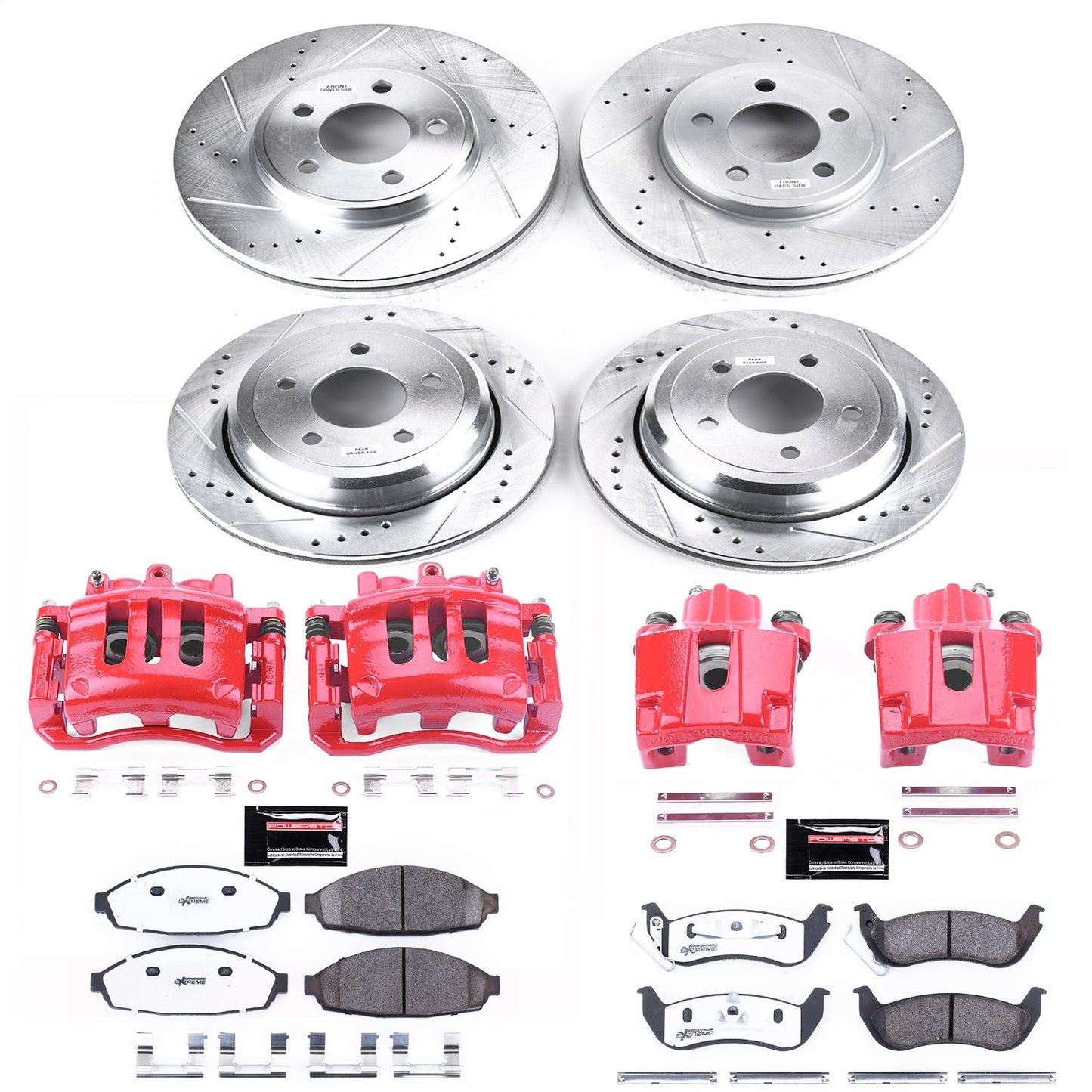 PowerStop Front and Rear Z26 Street Kit w/ Calipers | Mercury Marauder (2003–2004) (KC1365-26)