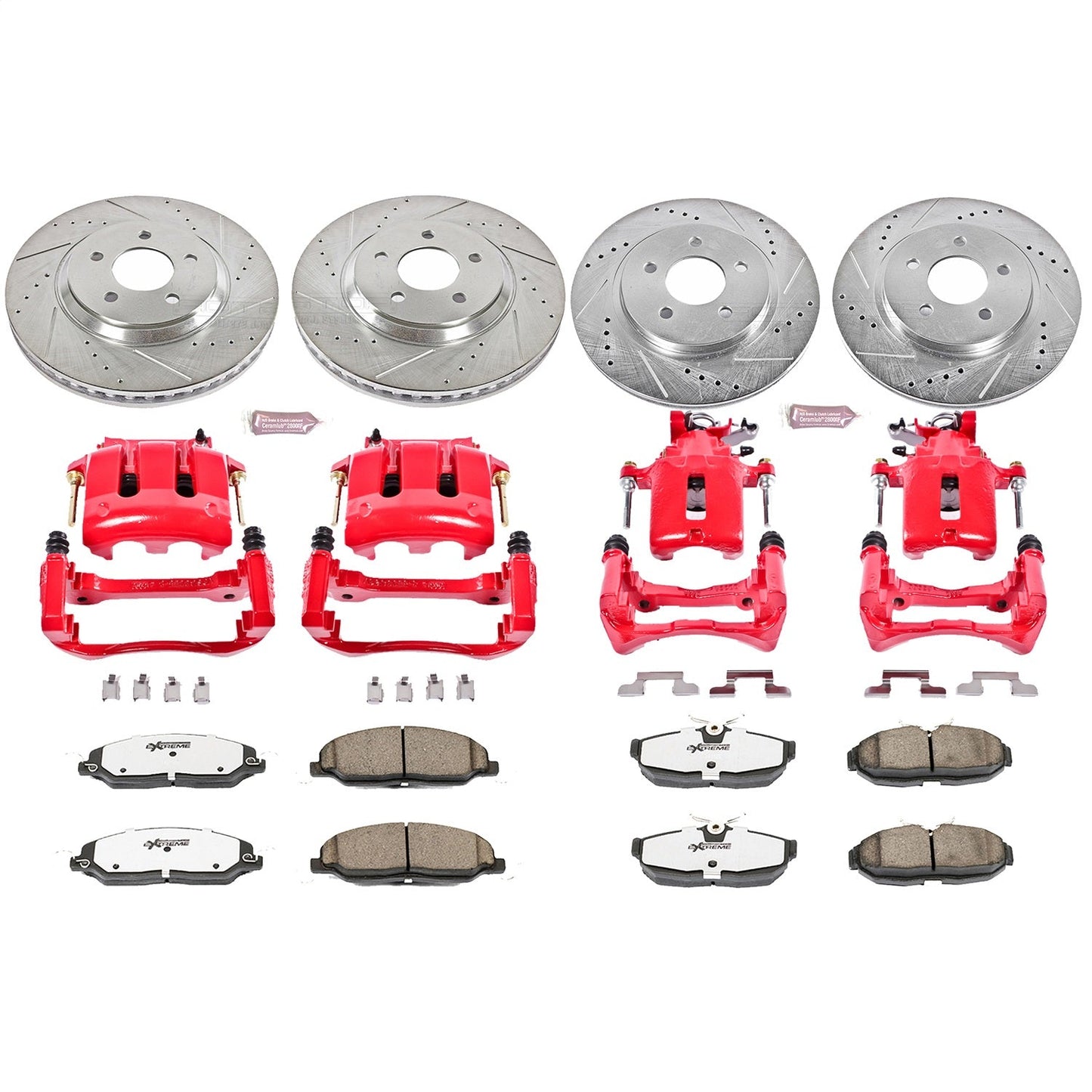 PowerStop Front & Rear Z26 Street Warrior Brake Kit w/ Calipers | Ford Mustang (2005–2010) (KC1381-26)