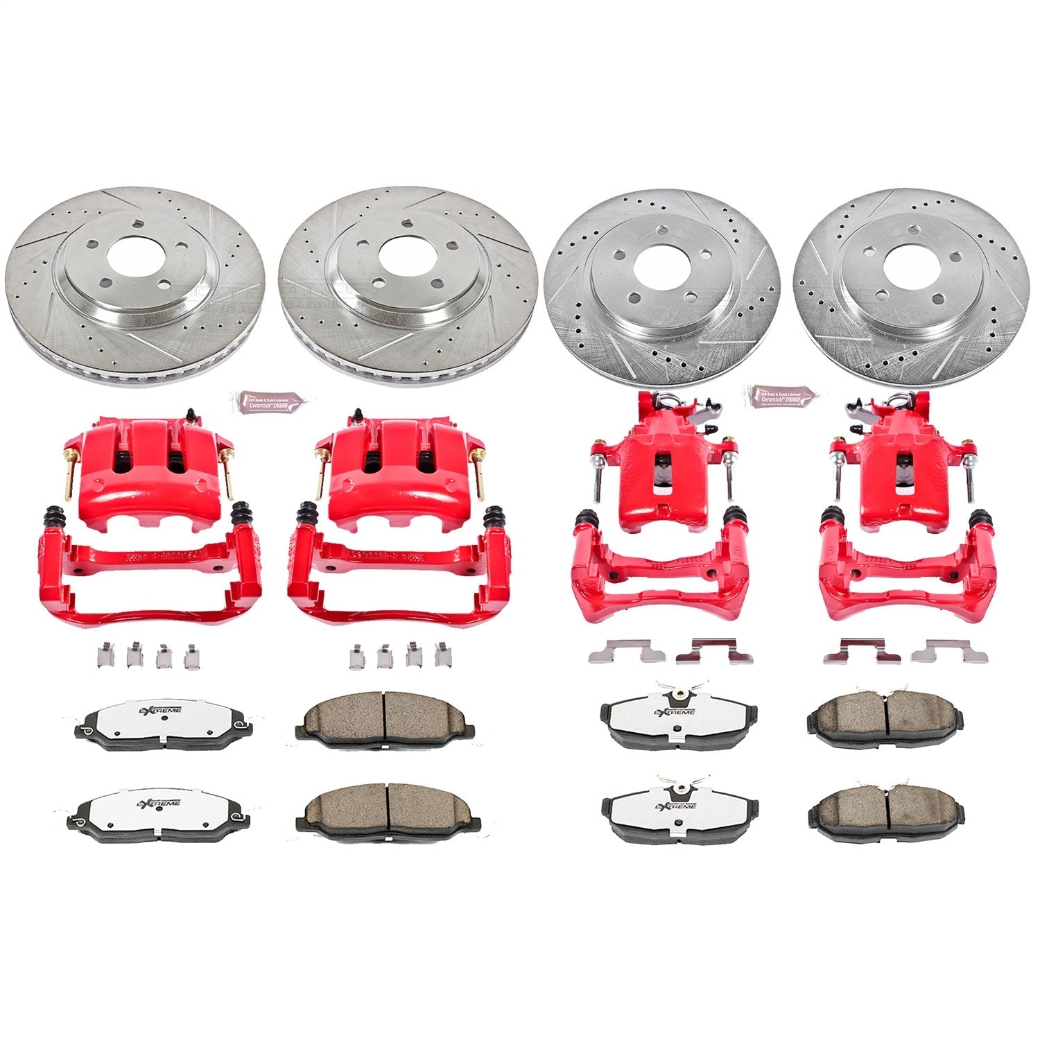 PowerStop Front & Rear Z26 Street Warrior Brake Kit w/ Calipers | Ford Mustang (2005–2010) (KC1381-26)