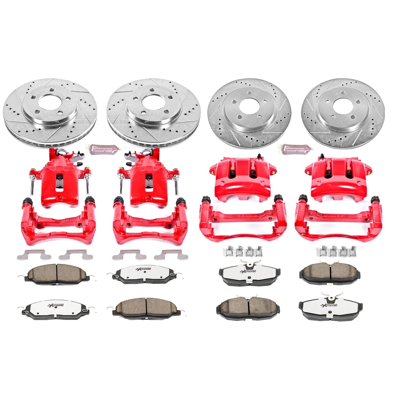 PowerStop Front & Rear Z26 Street Warrior Brake Kit w/ Calipers | Ford Mustang (2005–2010) (KC1383-26)