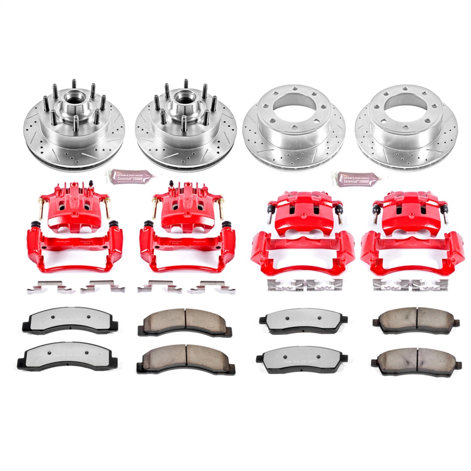 PowerStop Front and Rear Z36 Truck & Tow Kit w/ Calipers | Ford F-350 Super Duty (2003–2004) (KC1393-36)
