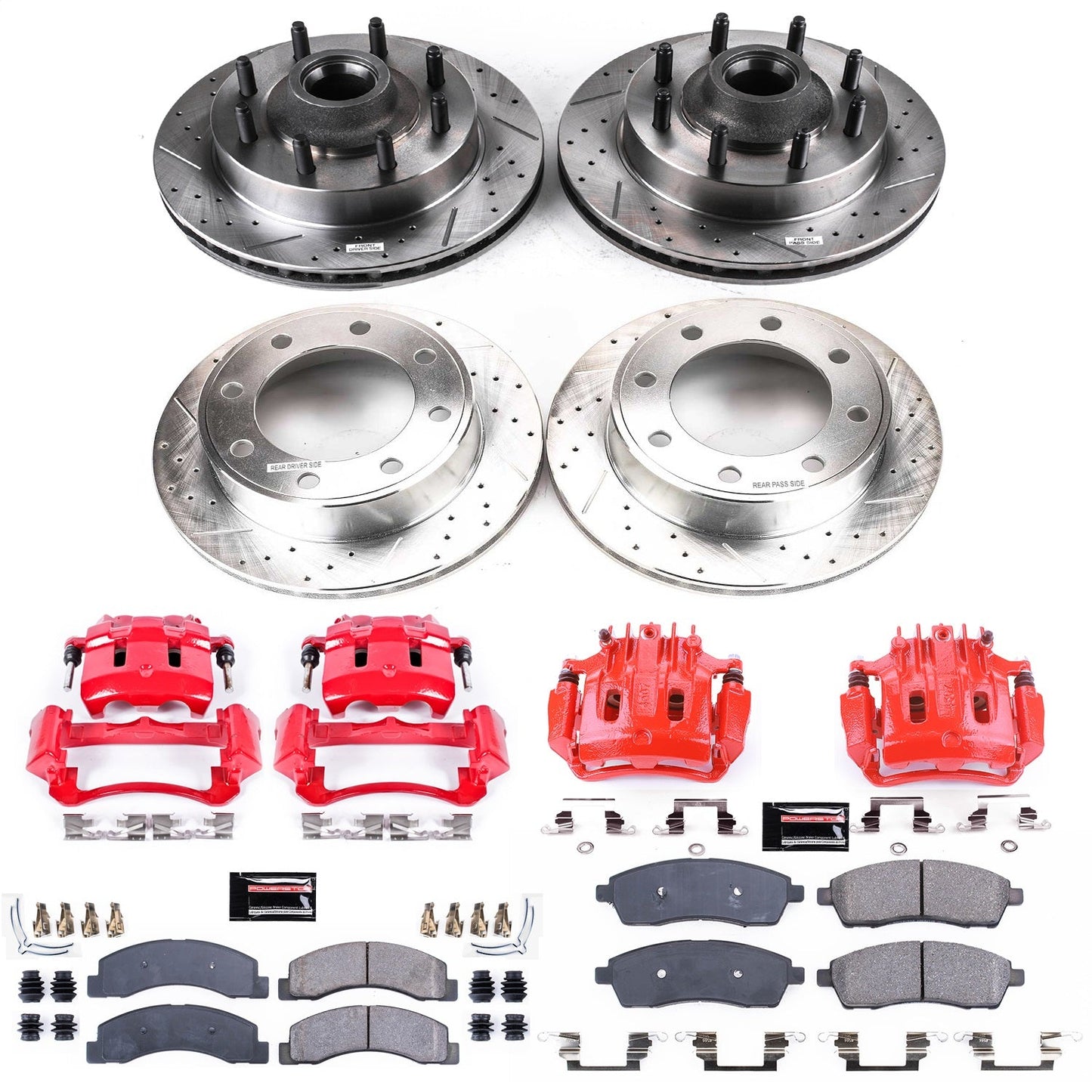 PowerStop Front & Rear Z23 Evolution Kit w/ Calipers | Ford Excursion (2003–2005) (KC1393)