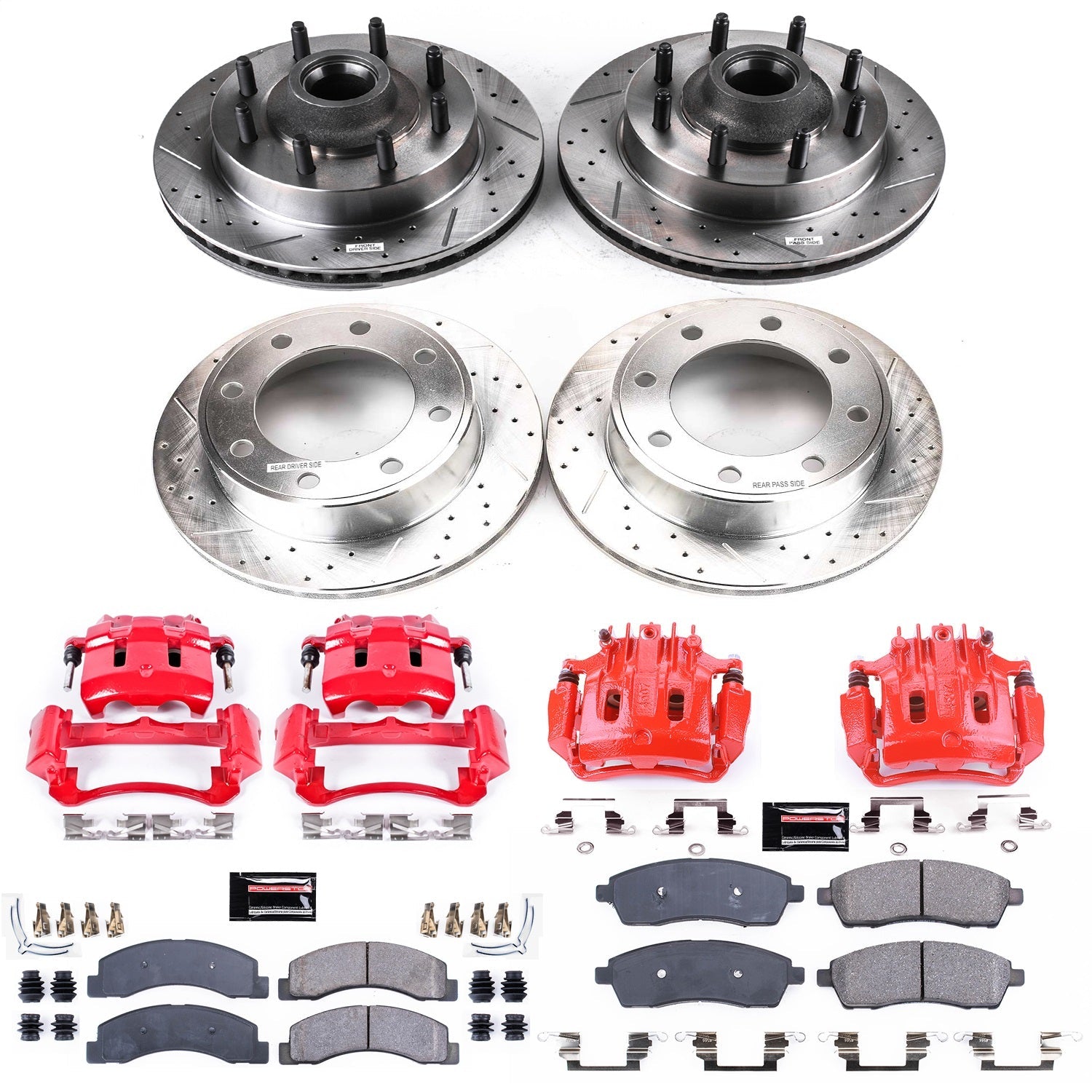 PowerStop Front & Rear Z23 Evolution Kit w/ Calipers | Ford Excursion (2003–2005) (KC1393)