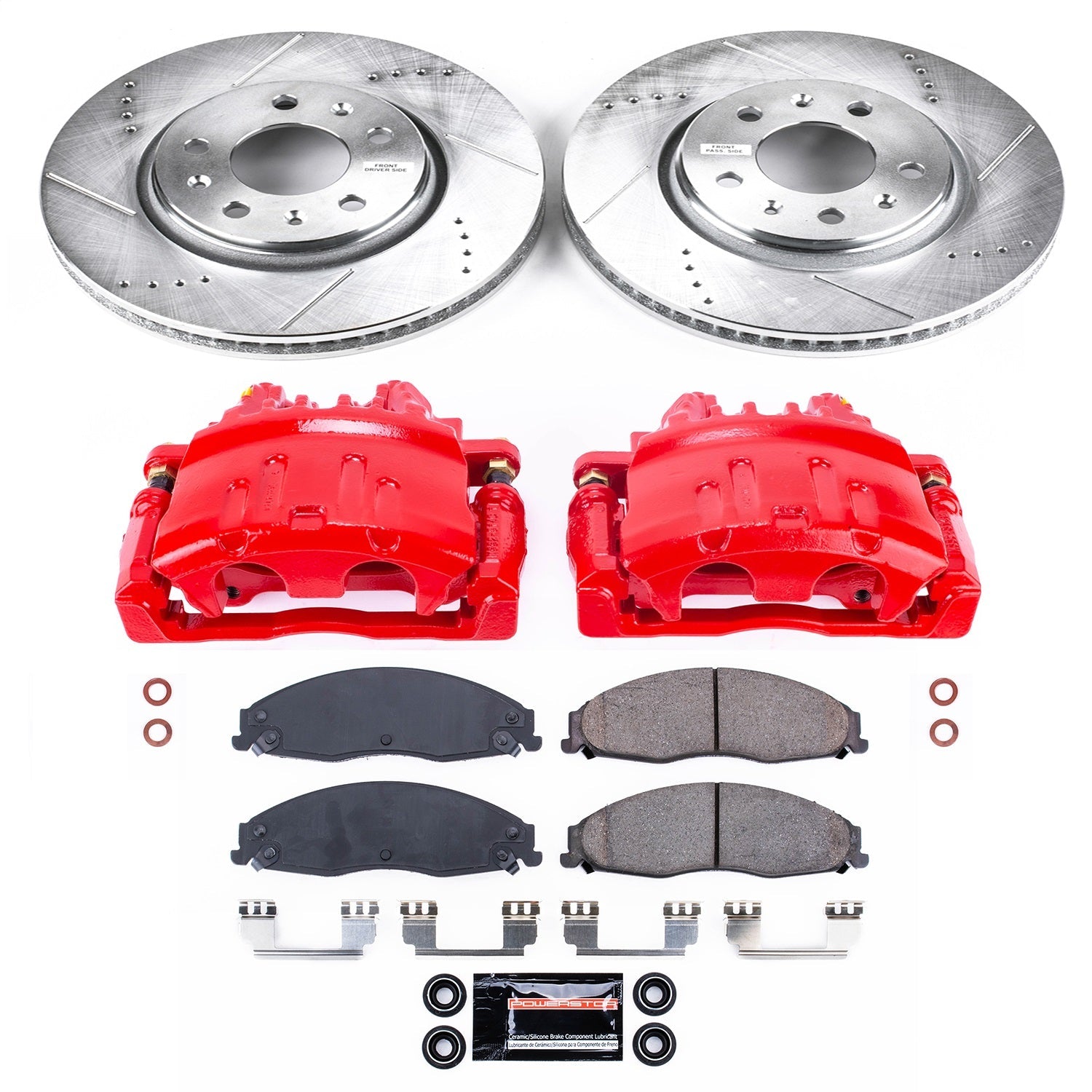PowerStop Front Z23 Evolution Sport Brake Kit w/ Calipers | Cadillac CTS (2003–2005) (KC1423)