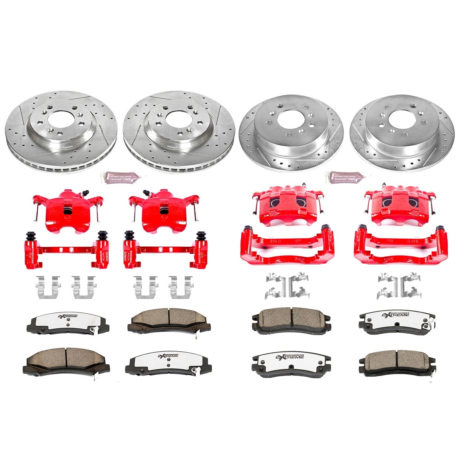 PowerStop Front and Rear Z26 Street Kit w/ Calipers | Chevrolet Monte Carlo (2006–2007) (KC1438-26)