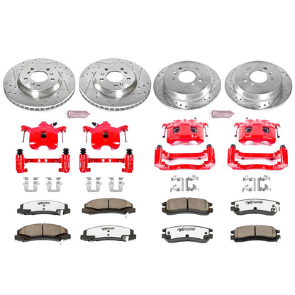 PowerStop Front and Rear Z26 Street Kit w/ Calipers | Chevrolet Monte Carlo (2006–2007) (KC1438-26)
