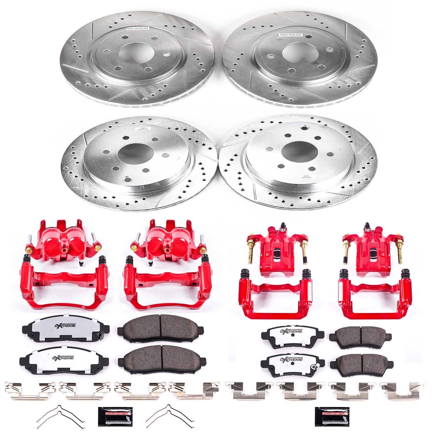 PowerStop Front and Rear Z36 Truck & Tow Kit w/ Calipers | Nissan Pathfinder 2005–2012 (KC144-36)