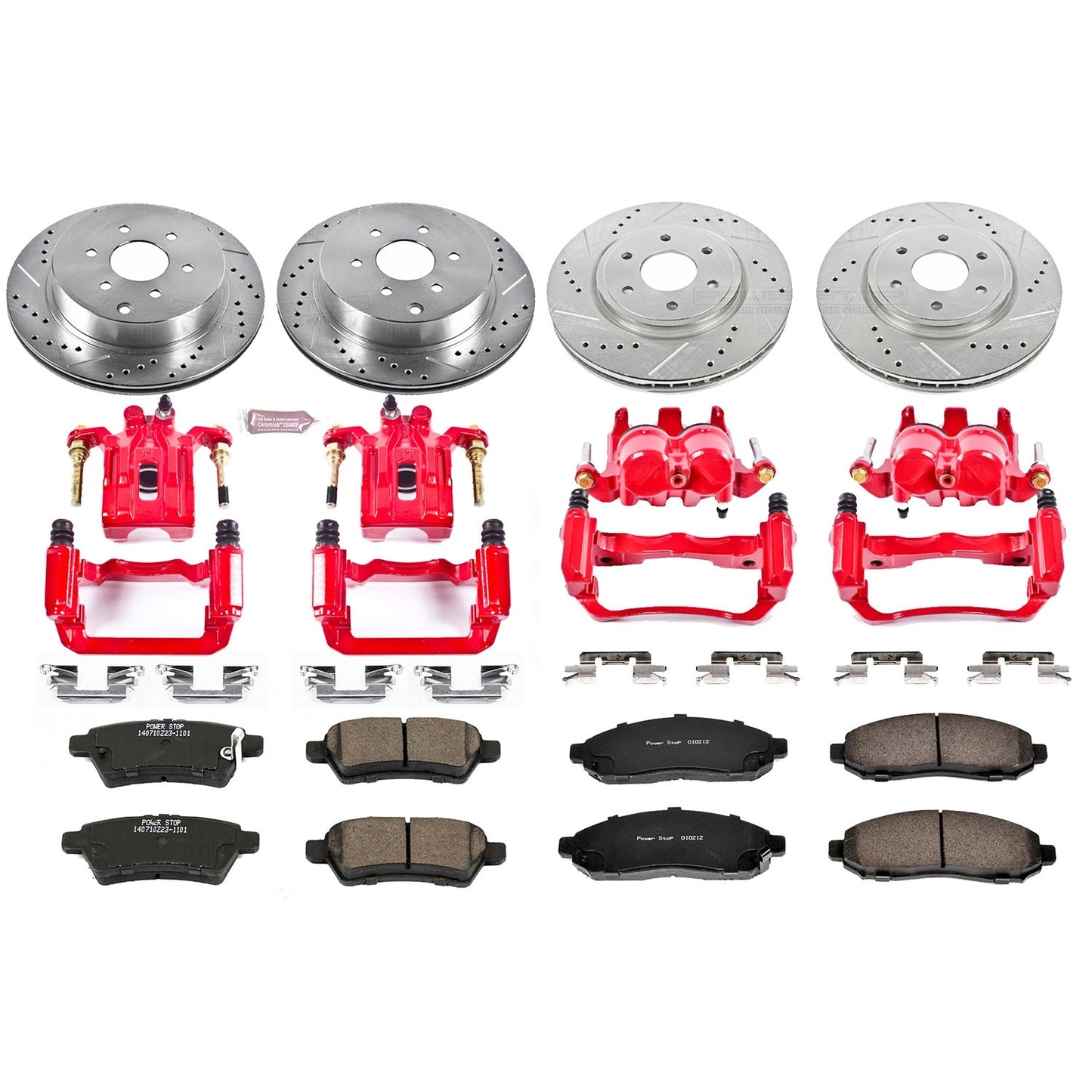 PowerStop Front & Rear Z23 Evolution Sport Brake Kit w/ Calipers | Nissan Pathfinder (2005–2012) (KC144)
