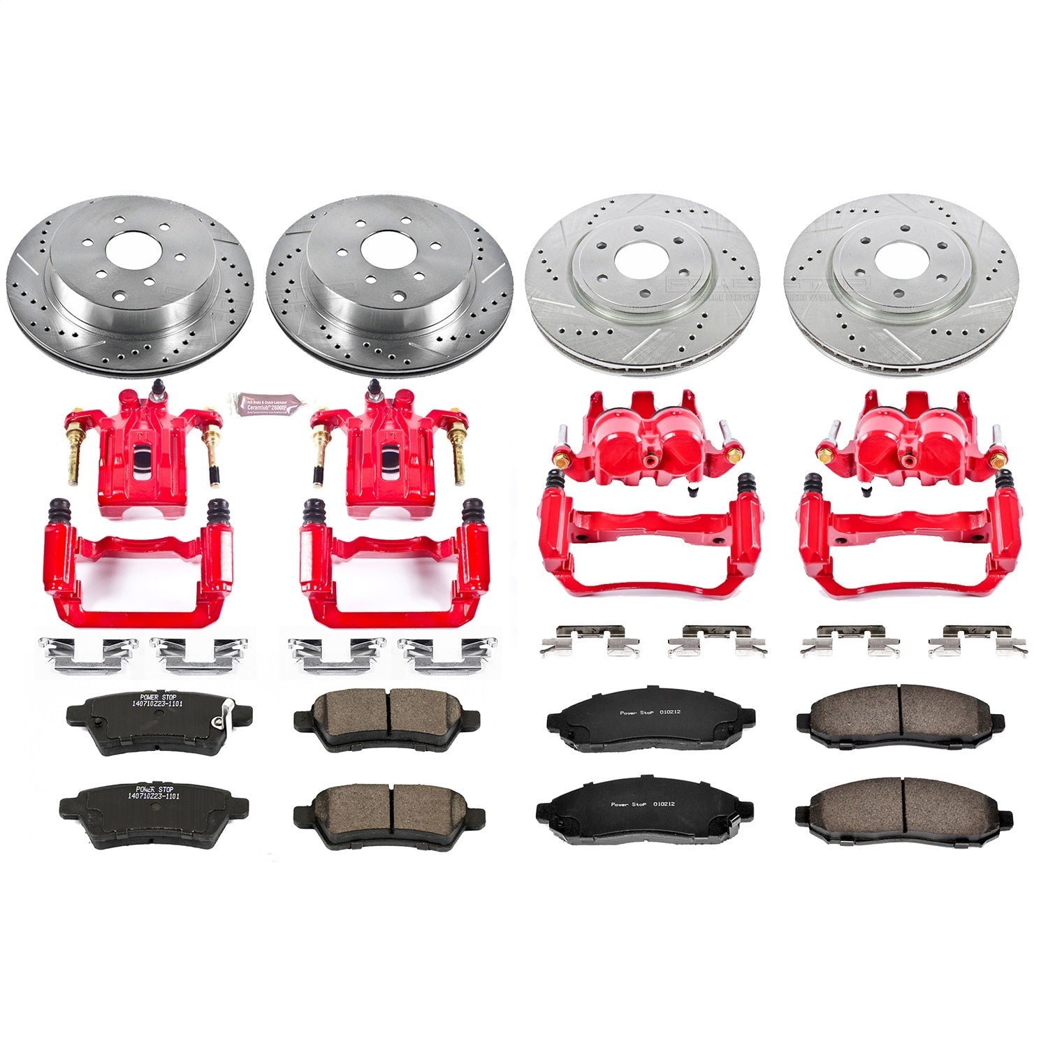 PowerStop Front & Rear Z23 Evolution Sport Brake Kit w/ Calipers | Nissan Pathfinder (2005–2012) (KC144)