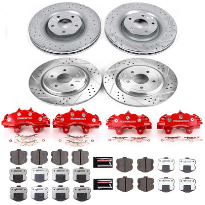 PowerStop Front and Rear Z26 Street Kit w/ Calipers | Chevrolet Corvette 2006–2013 (KC1445-26)